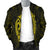 Hawaii Kakau Makau Fish Hook Kanaka Map Men's Bomber Jacket Polynesian - Yellow - Polynesian Pride