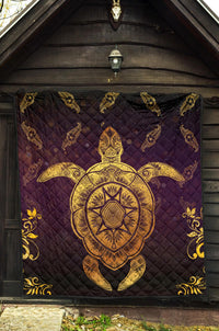 Turtle Golden Royal Premium Quilt - Polynesian Pride
