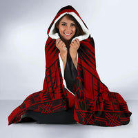 Tonga Hooded Blanket - Polynesian Tattoo Red - Polynesian Pride