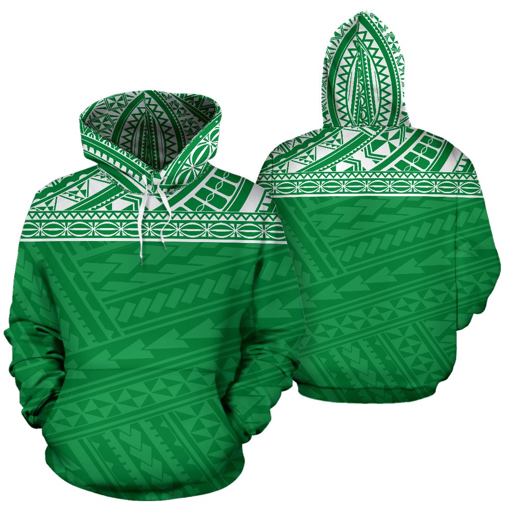 Poly All Over Hoodie Polynesian Green Version Unisex Green - Polynesian Pride
