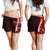 Vanuatu Polynesian Women's Shorts - Coat Of Arm With Hibiscus Women Red - Polynesian Pride