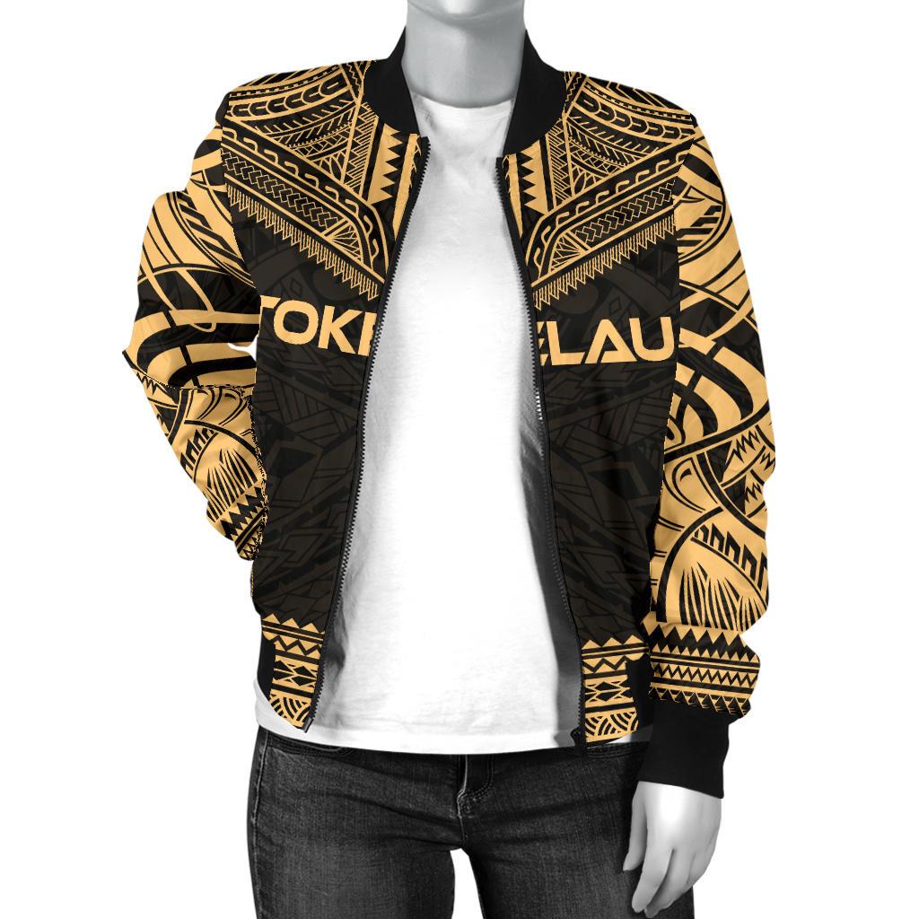 Tokelau Polynesian Chief Women'S Bomber Jacket - Gold Version - Polynesian Pride