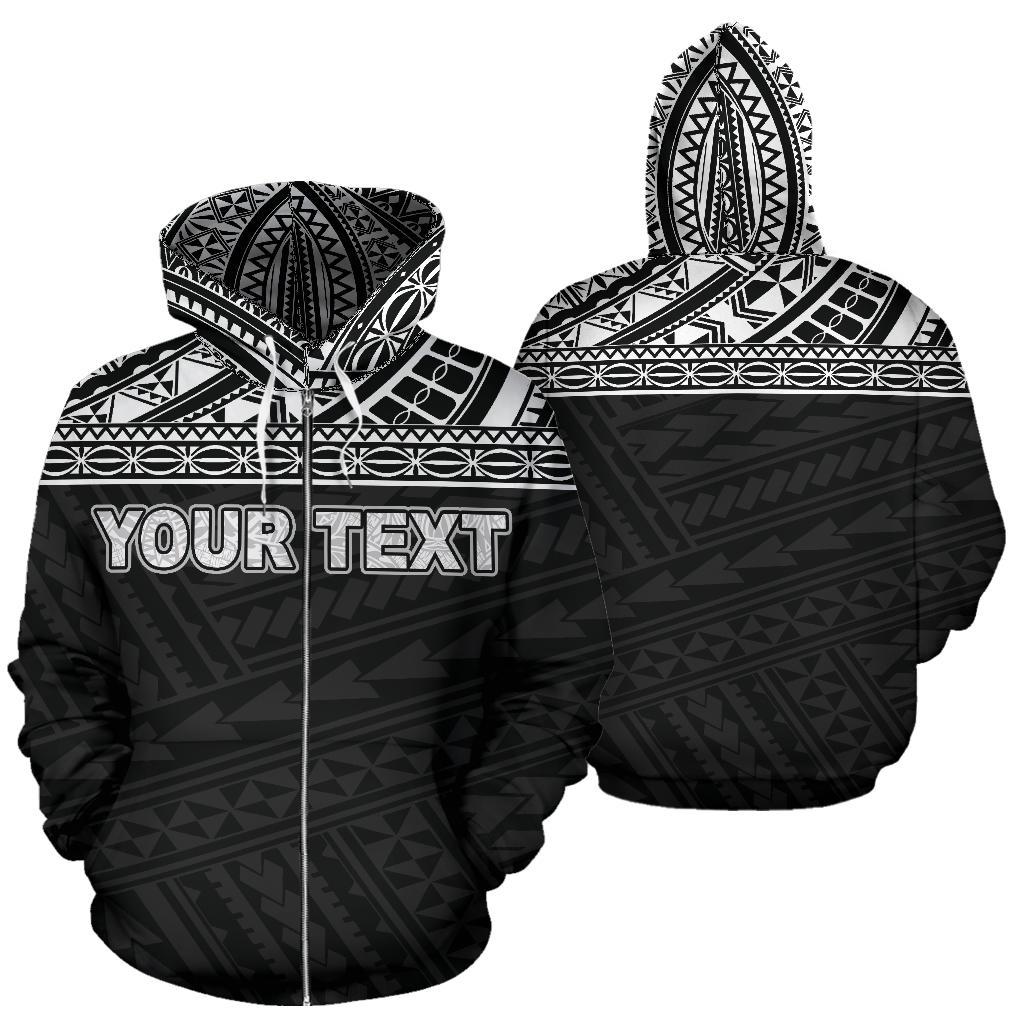 Poly All Over Zip up Custom Hoodie Polynesian Black Unisex Black - Polynesian Pride