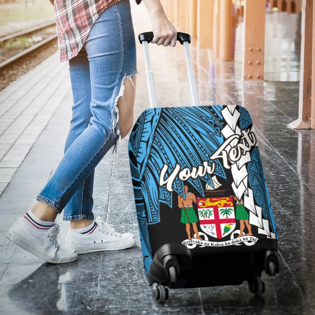 Fiji Polynesian Custom Personalised Luggage Covers - Tribal Wave Tattoo Flag Style - Polynesian Pride