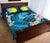 Palau Polynesian Quilt Bed Set - Blue Plumeria Animal Tattoo - Polynesian Pride