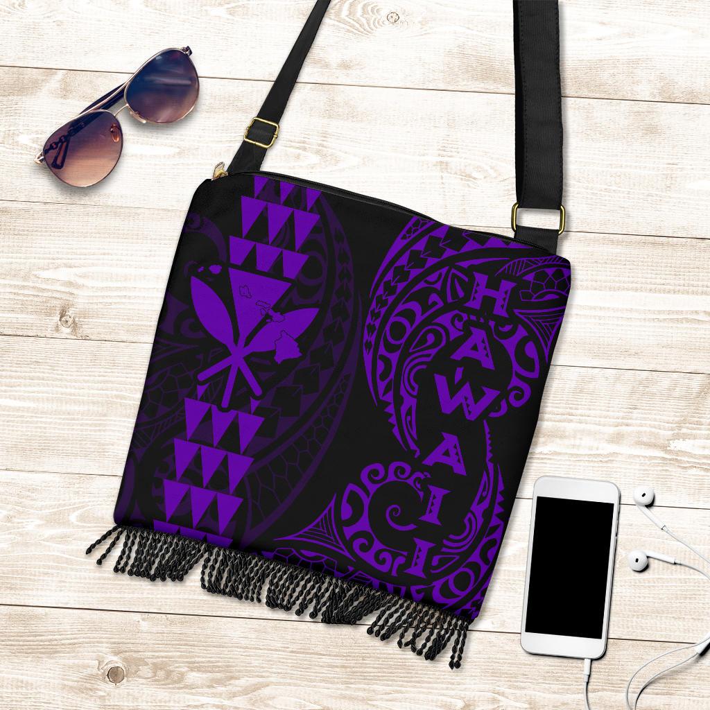 Hawaii Polynesian Crossbody Boho Handbag Purple - Polynesian Pride