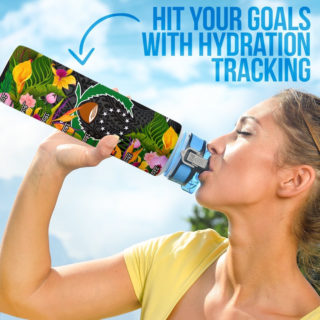 Pohnpei State Custom Personalised Hydro Tracking Bottle - Seal Spiral Polynesian Patterns - Polynesian Pride