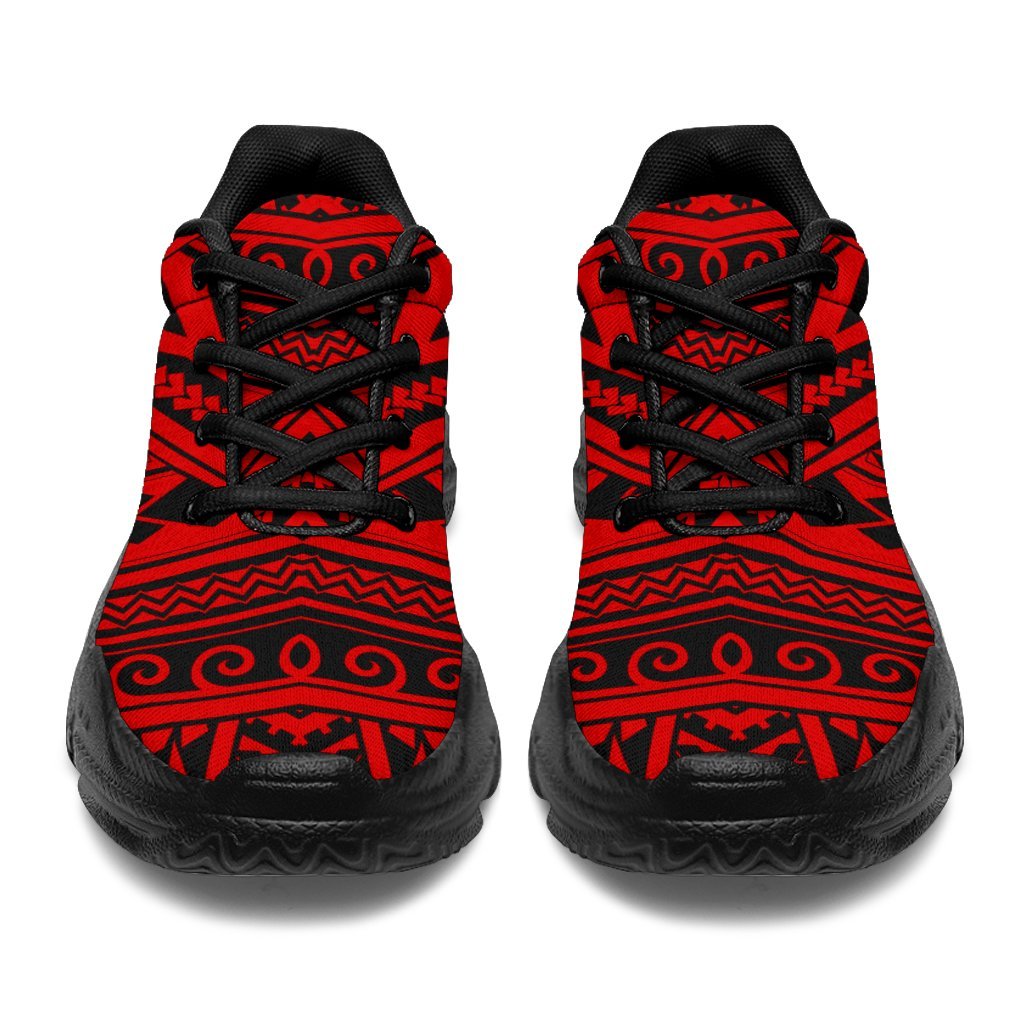Polynesian Seamless Red Chunky Sneakers - Polynesian Pride