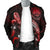 Federated States of Micronesia Polynesian Men's Bomber Jacket - Turtle With Blooming Hibiscus Red - Polynesian Pride