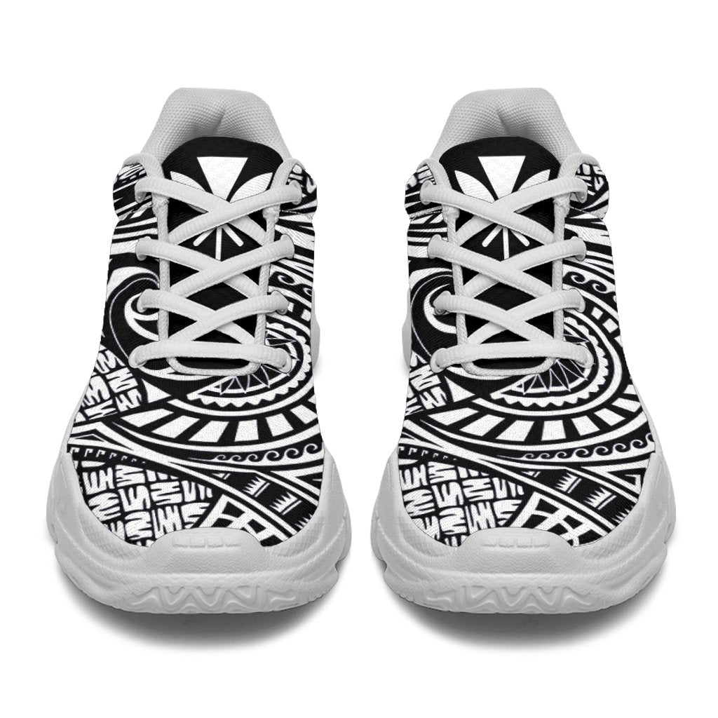 Kanaka White Chunky Sneakers White - Circle Style - Polynesian Pride