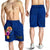 Tahiti Polynesian Men's Shorts - Floral With Seal Blue Blue - Polynesian Pride