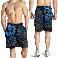 Polynesian Hawaii (Kanaka Maoli) Men's Short - Blue Turtle Hibiscus Flowing - Polynesian Pride