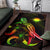 Marshall Islands Polynesian Area Rugs - Turtle With Blooming Hibiscus Reggae - Polynesian Pride