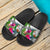 Pohnpei Custom Personalised Slide Sandals White - Turtle Plumeria Banana Leaf - Polynesian Pride