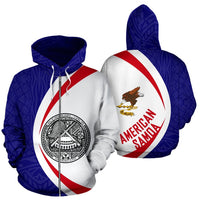 American Samoa Flag Polynesian Zip up Hoodie Circle Style - Polynesian Pride