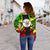 Niue Women's Off Shoulder Sweater - Polynesian Tattoo Reggae - Polynesian Pride