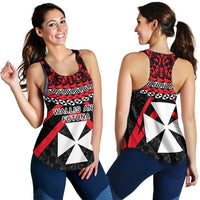 Wallis And Futuna Polynesian Women Racerback Tank- Vibes Version - Polynesian Pride