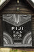 Fiji Premium Quilt - Fiji Coat Of Arms Polynesian Chief Black Version - Polynesian Pride