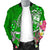 Guam Men's Bomber Jacket - Turtle Plumeria (Green) - Polynesian Pride