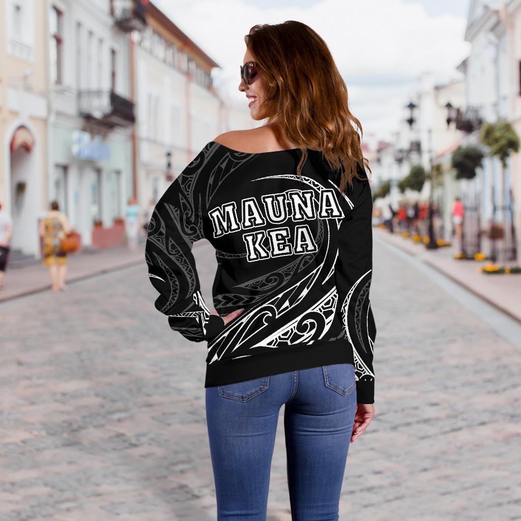 Hawaiian Mauna Kea Polynesian Women's Off Shoulder Sweater - White - Frida Style - Polynesian Pride