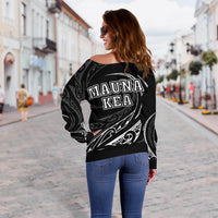 Hawaiian Mauna Kea Polynesian Women's Off Shoulder Sweater - White - Frida Style - Polynesian Pride