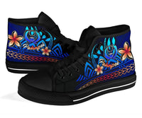 Pohnpei High Top Shoes Blue - Vintage Tribal Mountain - Polynesian Pride