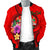 Fiji Polynesian Custom Personalised Men's Bomber Jacket - Floral With Seal Red - Polynesian Pride