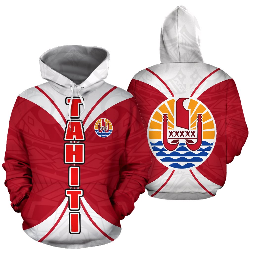 Tahiti All Over Hoodie Polynesian Impact Version Unisex White - Polynesian Pride