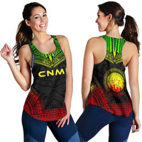 Northern Mariana Islands Women's Racerback Tank - Polynesian Chief Reggae Version - Polynesian Pride