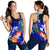 Guam Custom Personalised Women's Racerback Tanks - Humpback Whale with Tropical Flowers (Blue) - Polynesian Pride