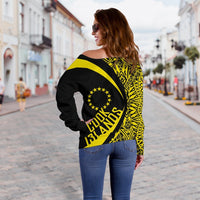 Cook Islands Women's Off Shoulder Sweater - Circle Style 03 - Polynesian Pride