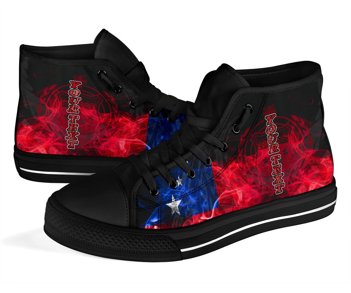 Samoa Polynesian Custom Personalised High Top Shoes - Smoking Style - Polynesian Pride