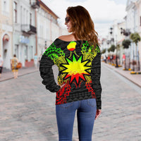 Nauru Polynesian Shoulder Sweater Map Reggae - Polynesian Pride
