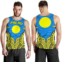 Palau Premium Tank Top A7 Blue & Yellow - Polynesian Pride
