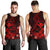 Polynesian Hawaii Kanaka Maoli Men's Tank Top - Humpback Whale with Hibiscus (Red) - Polynesian Pride