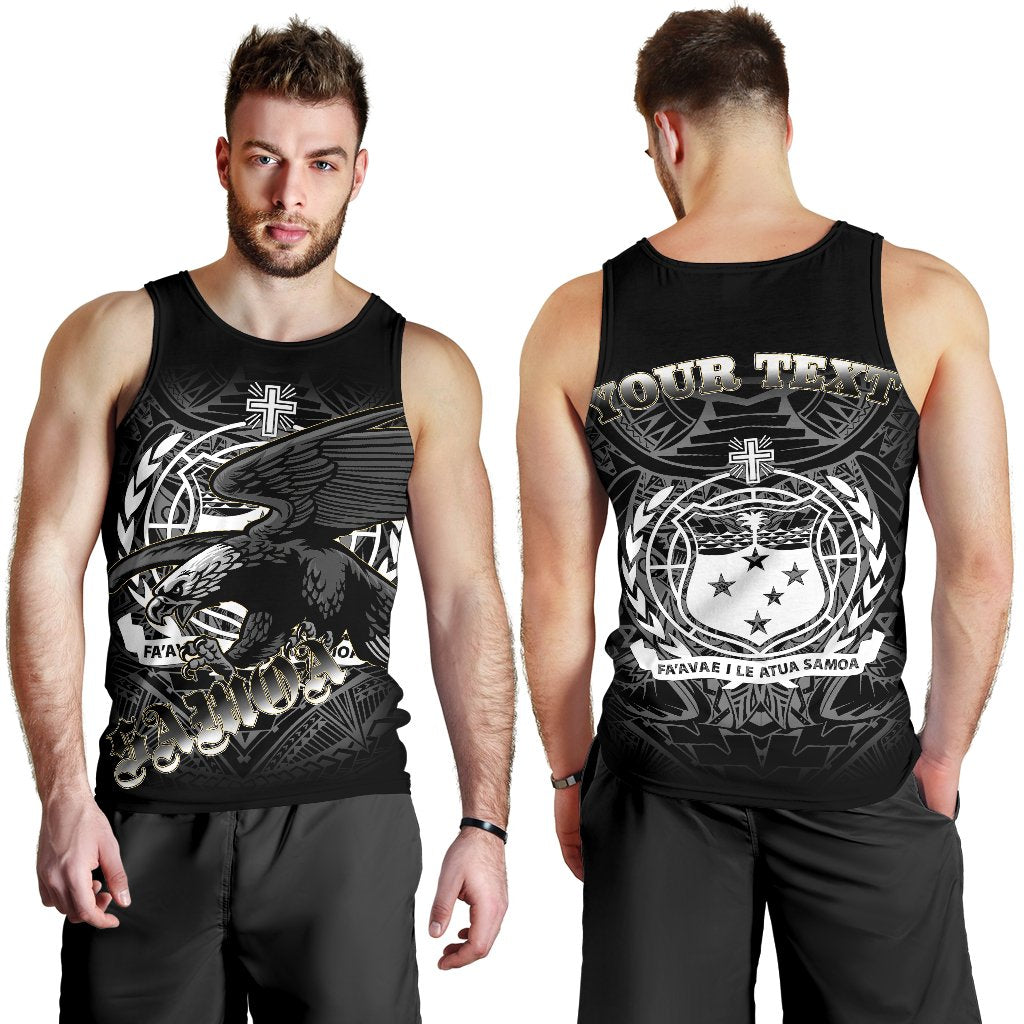 Samoa Polynesian Custom Personalised Men's Tank Top - Samoa Eagle Black - Polynesian Pride