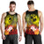 Tonga Custom Personalised Men's Tank Top - Humpback Whale with Tropical Flowers (Yellow) Yellow - Polynesian Pride