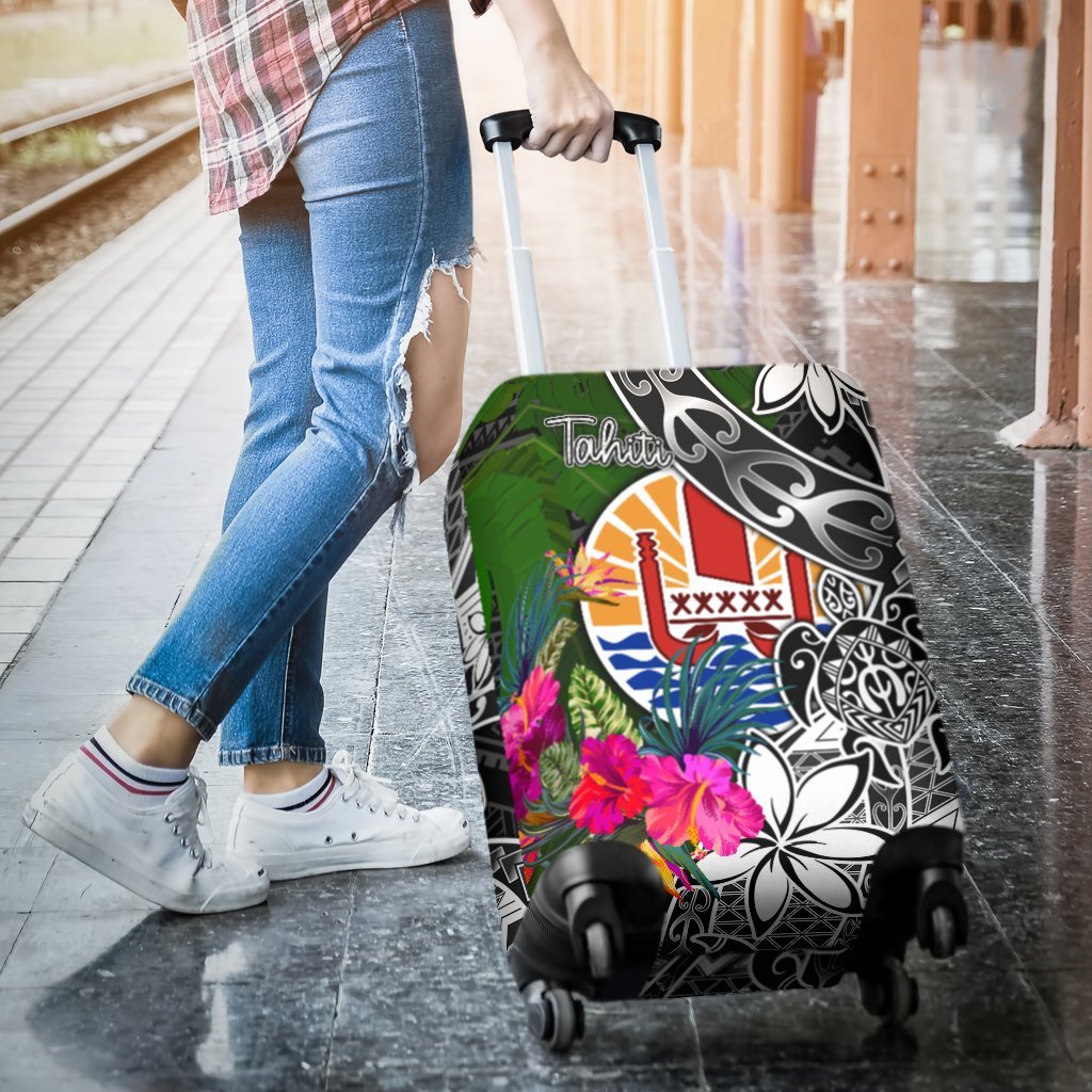 Tahiti Luggage Covers - Turtle Plumeria Banana Leaf - Polynesian Pride