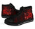 Polynesian Hawaii Kanaka Maoli High Top Shoes - Humpback Whale with Hibiscus (Red) - Polynesian Pride