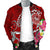 Tahiti Men's Bomber Jacket - Turtle Plumeria (Red) - Polynesian Pride