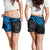 American Samoa Polynesian Shorts (Women) - Blue Turtle - Polynesian Pride