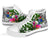 Cook Islands High Top Shoes White - Turtle Plumeria Banana Leaf - Polynesian Pride