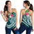 Fiji Polynesian Women's Racerback Tank - Summer Plumeria (Turquoise) - Polynesian Pride