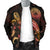 American Samoa Polynesian Men's Bomber Jacket - Turtle With Blooming Hibiscus Gold - Polynesian Pride