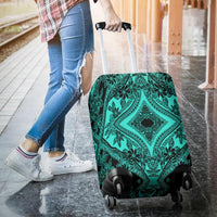 Polynesian Plumeria Mix Turquoise Black Luggage Covers - Polynesian Pride