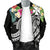 Wallis and Futuna Polynesian Men's Bomber Jacket - Summer Plumeria (Black) - Polynesian Pride