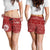 Tahiti Women's Shorts - Tahiti Seal In Polynesian Tattoo Style (Red) - Polynesian Pride