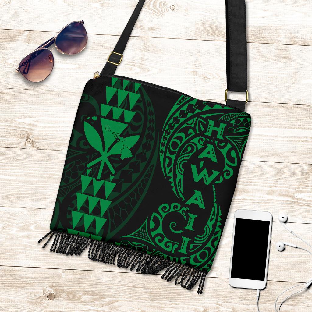 Hawaii Polynesian Crossbody Boho Handbag Green - Polynesian Pride