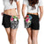 Nauru Polynesian Women's Shorts - Summer Plumeria (Black) - Polynesian Pride