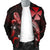 Wallis And Futuna Polynesian Men's Bomber Jacket - Turtle With Blooming Hibiscus Red - Polynesian Pride